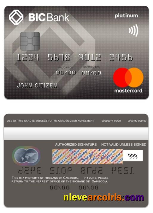 Cambodia BICBank credit platinum mastercard